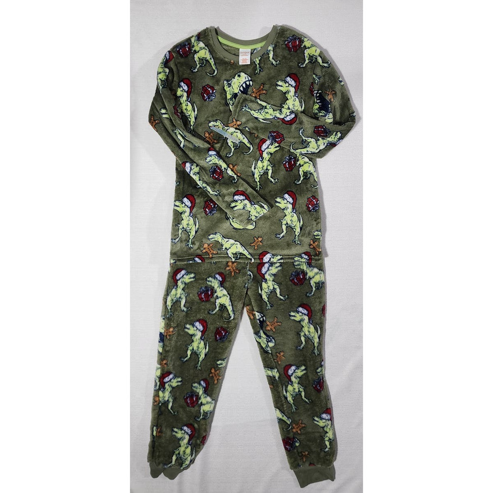 cat & jack Christmas rex and gingerbread man two piece pajamas Kids XL